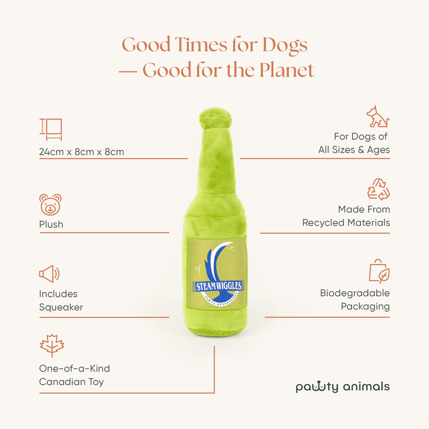 Steam Wiggles Dog Toy