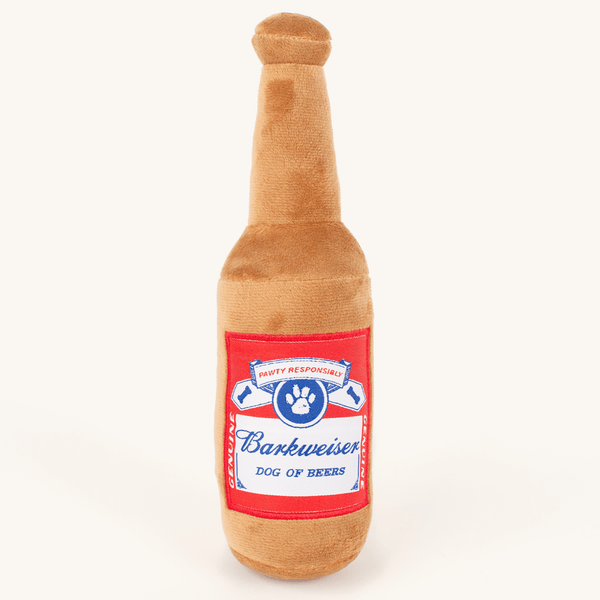 Pawsome Canadian Parody Beer Can Dog Toy with Squeaker – Fuzzy Dog